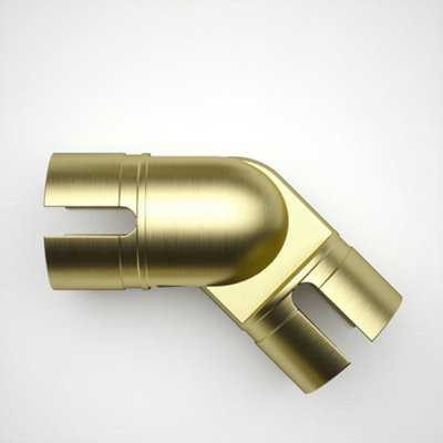Rothley Satin Brass Bannister Staircase Handrail Adjustable Elbow (Diam) 40mm from B&Q