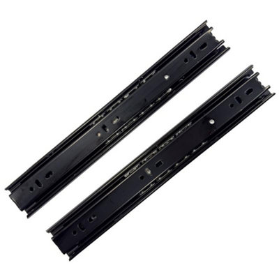 Rothley Black Ball Bearing Side-Fixed Drawer Runner (L)255mmPair from B&Q