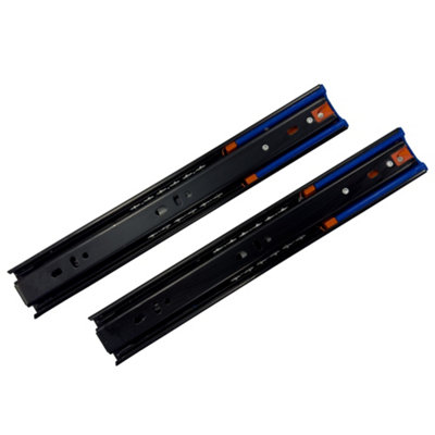 Rothley Black Soft Close Ball Bearing Side-Fixed Drawer Runner (L)355mmPair from B&Q