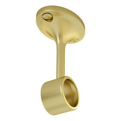 Rothley Satin Brass Effect Zinc Alloy Rail Centre Bracket (Dia)25mm from B&Q