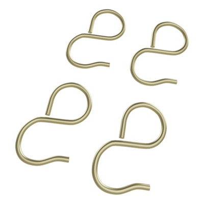 Rothley Satin Brass Steel Sliding S-Hook (H)74mmPack Of 4 from B&Q