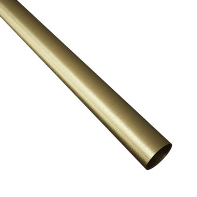 Colorail Satin Brass Effect Steel Round Wardrobe Rail(L)1.83M (Dia)25mm (T)0.5mm from B&Q