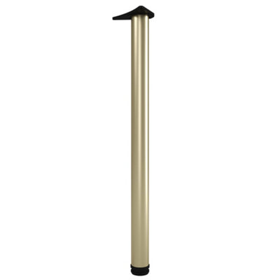 Rothley Satin Brass Contemporary Straight Worktop Support Leg (Dia)60mm (H)900mm from B&Q