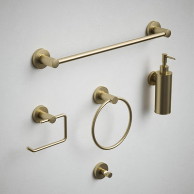 Rothley Satin Brass Round 5Pc Bathroom Accessories Set