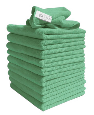 Exel SuperclothMedium Duty Microfibre ClothsGreenPack Of 10ExelMign37 from B&Q