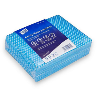 B&Q -  Handy Wipes Standard 42 X 35Cm Pack Of 50 Blue