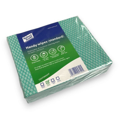 B&Q -  Handy Wipes Standard 42 X 35Cm Pack Of 50 Green
