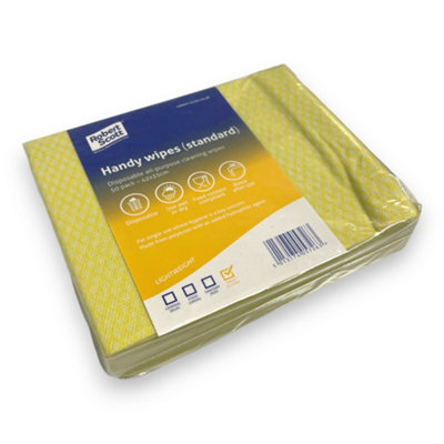 B&Q -  Handy Wipes Standard 42 X 35Cm Pack Of 50 Yellow
