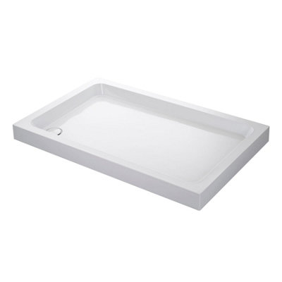 B&Q -  Flight Shower Tray Rectangular Deep Profile Stone Resin Waste 1200 X 760mm
