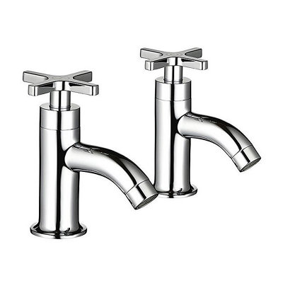 Mira Showers Revive Basin Pillar Taps Chrome Crosshead Handles1 Pair from B&Q