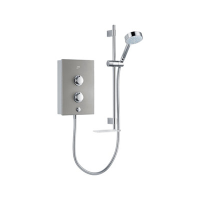 B&Q -  Decor Silver Effect Manual Electric Shower8.5Kw
