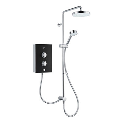 B&Q -  Decor Dual Black Onyx Manual Electric Shower10.8Kw