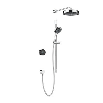 Mira Platinum Concealed Valve Gravity-Pumped Wall Fed Smart Dual Pumped Mixer 4-Spray Pattern Shower & Wall-Fixed Head from B&Q