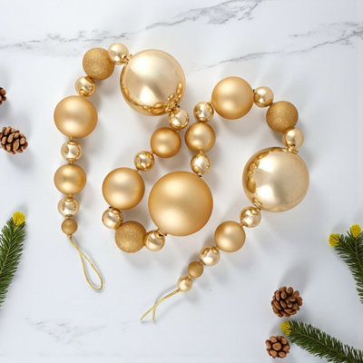 Glittered Gold Bauble Christmas Garland from B&Q