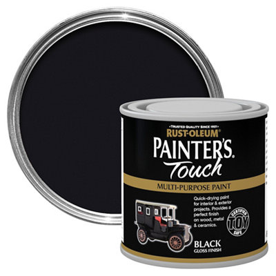 Rust-Oleum Painter's Touch Black Gloss Multi-Surface Paint250Ml from B&Q