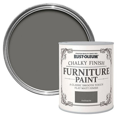 Rust-Oleum Anthracite Chalky Effect Matt Furniture Paint125Ml from B&Q