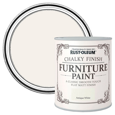 Rust-Oleum Antique White Flat Matt Furniture Paint2.5L Tin from B&Q