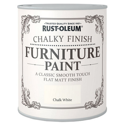 Rust-Oleum Chalk White Chalky Effect Matt Furniture Paint2.5L Tin from B&Q