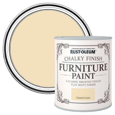 Rust-Oleum Clotted Cream Flat Matt Furniture Paint2.5L Tin from B&Q