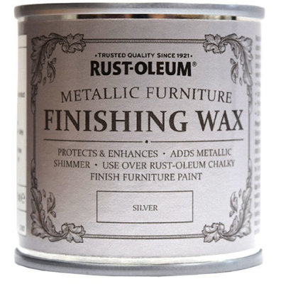 Rust-Oleum Chalk Chalky Furniture PaintFinishing WaxSilver 125Ml from B&Q