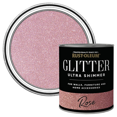 B&Q -  Ultra Shimmer Rose Glitter Effect Mid Sheen Multi-Surface Topcoat Paint Glitter750Ml