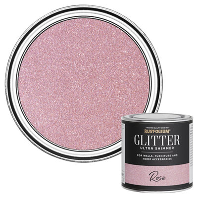 B&Q -  Ultra Shimmer Rose Glitter Effect Mid Sheen Multi-Surface Topcoat Paint Glitter250Ml