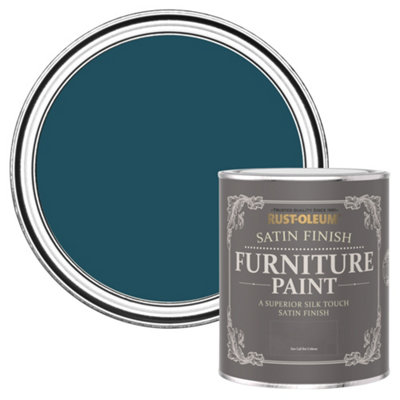 B&Q -  Commodore Blue Satin Furniture Paint 750Ml