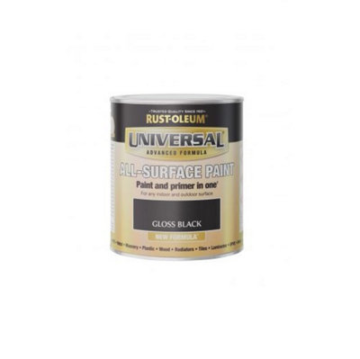 Rust-Oleum Universal All Surface Brush On PaintGlossBlack250Ml from B&Q