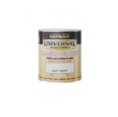 Rust-Oleum Universal All Surface Brush On PaintMattWhite250Ml from B&Q