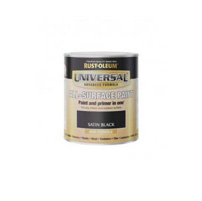Rust-Oleum Universal All Surface Brush On PaintSatinBlack250Ml from B&Q