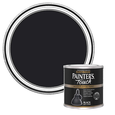 Rust-Oleum Painter's Touch Black Matt Multi-Room Furniture Paint250Ml from B&Q