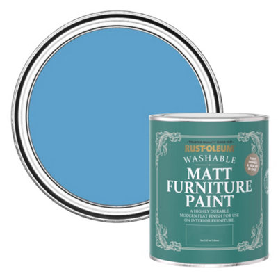 Rust-Oleum Cerulean Matt Furniture Paint 750Ml from B&Q