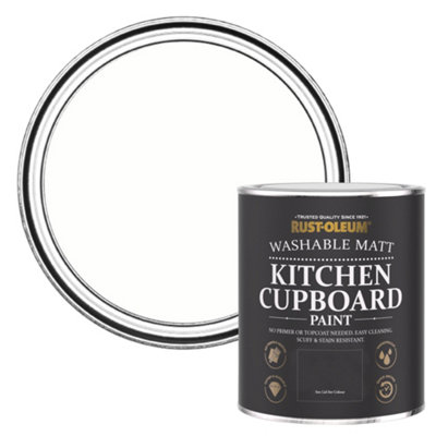 Rust-Oleum Chalk White Matt Kitchen Cupboard Paint 750Ml from B&Q