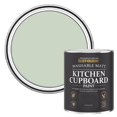 Rust-Oleum Laurel Green Matt Kitchen Cupboard Paint 750Ml from B&Q