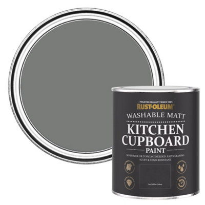 Rust-Oleum Torch Grey Matt Kitchen Cupboard Paint 750Ml from B&Q