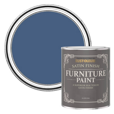 Rust-Oleum Ink Blue Satin Furniture Paint 750Ml from B&Q