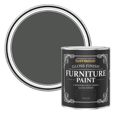 Rust-Oleum Graphite Gloss Furniture Paint 750Ml from B&Q
