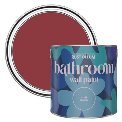 Rust-Oleum Empire Red Matt Bathroom Wall & Ceiling Paint 2.5L from B&Q