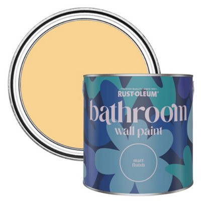 B&Q -  Mustard Matt Bathroom Wall & Ceiling Paint 2.5L