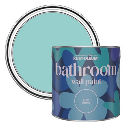 Rust-Oleum Teal Matt Bathroom Wall & Ceiling Paint 2.5L from B&Q