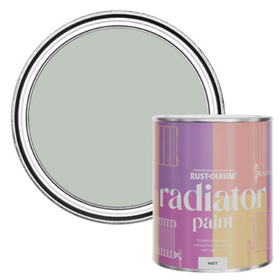 Rust-Oleum Chalk Green Matt Radiator Paint 750Ml from B&Q