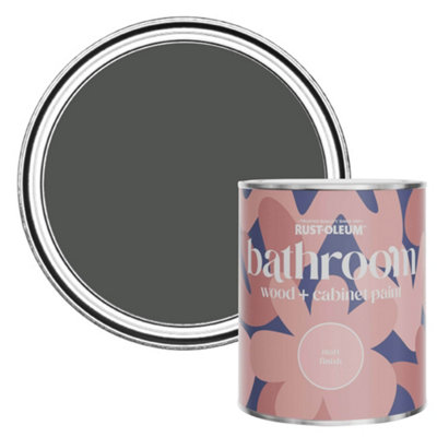 B&Q -  Graphite Matt Bathroom Wood & Cabinet Paint 750Ml