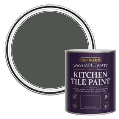 B&Q -  Graphite Matt Kitchen Tile Paint 750Ml
