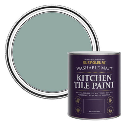 Rust-Oleum Gresham Blue Matt Kitchen Tile Paint 750Ml from B&Q