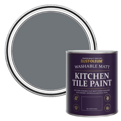 Rust-Oleum Marine Grey Matt Kitchen Tile Paint 750Ml from B&Q