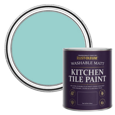 Rust-Oleum Teal Matt Kitchen Tile Paint 750Ml from B&Q