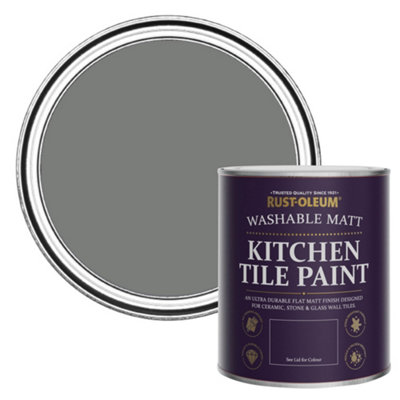 Rust-Oleum Torch Grey Matt Kitchen Tile Paint 750Ml from B&Q
