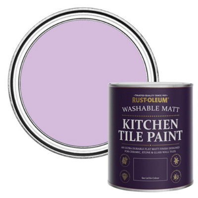 Rust-Oleum Violet Macaroon Matt Kitchen Tile Paint 750Ml from B&Q