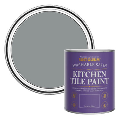 Rust-Oleum Mid-Anthracite Satin Kitchen Tile Paint 750Ml from B&Q