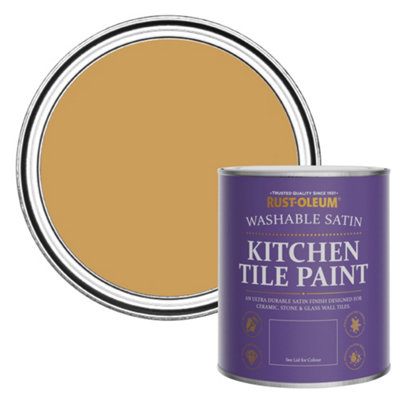 Rust-Oleum Dijon Satin Kitchen Tile Paint 750Ml from B&Q